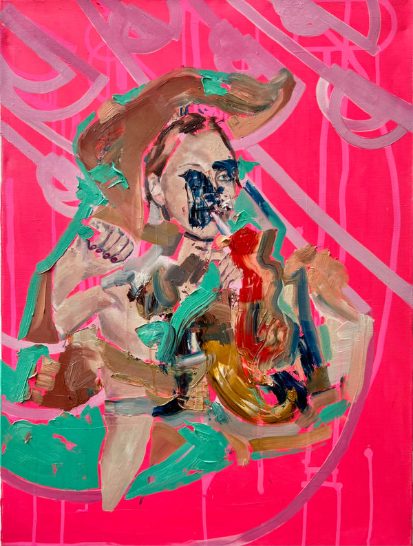 Figure on Pink — Originalkunst von Wladislaw Müller