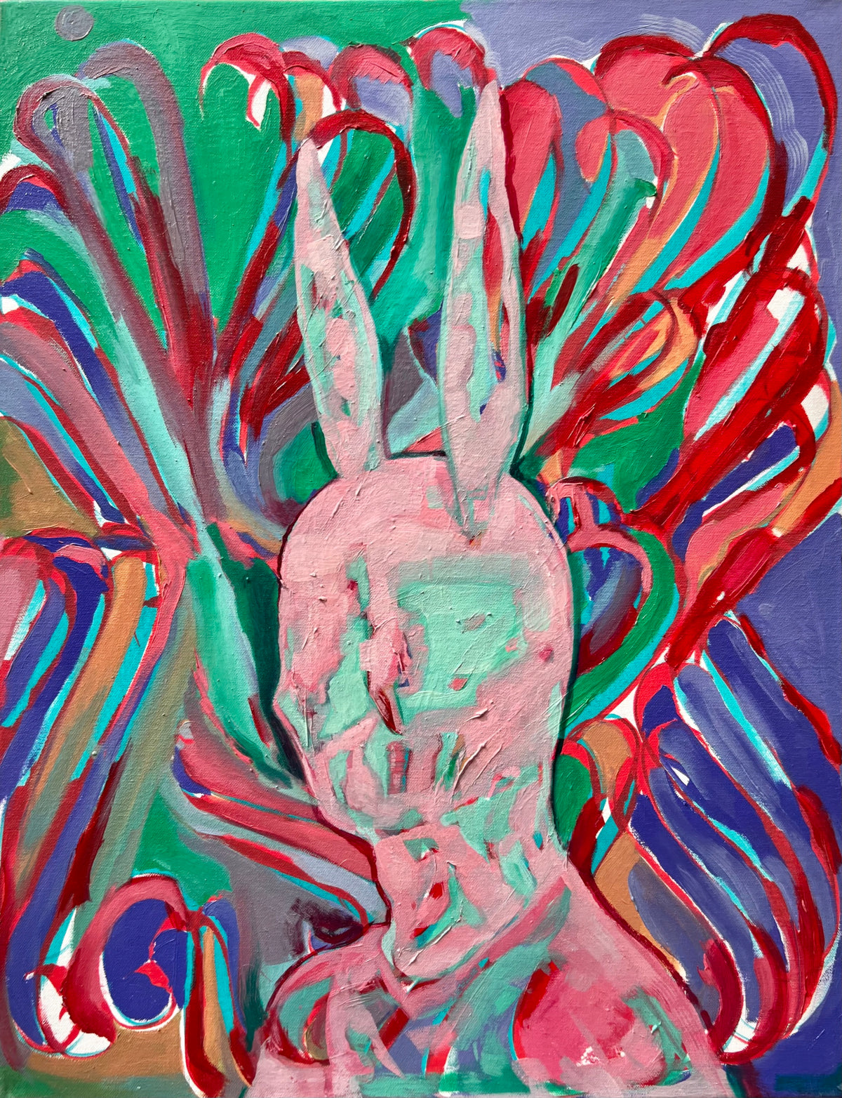 Pink Rabbit — Ölmalerei von Wladislaw Müller
