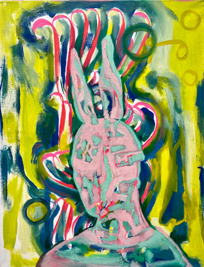 Rabbit on Yellow — Originalkunst von Wladislaw Müller